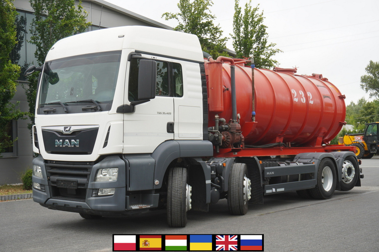 MAN TGS 35.420 8×2 / NEW septic barrel 13000 L / 3 steered axles - Cisternové vozidlo: obrázok 1 MAN TGS 35.420 8×2 / NEW septic barrel 13000 L / 3 steered axles - Cisternové vozidlo: obrázok 1
