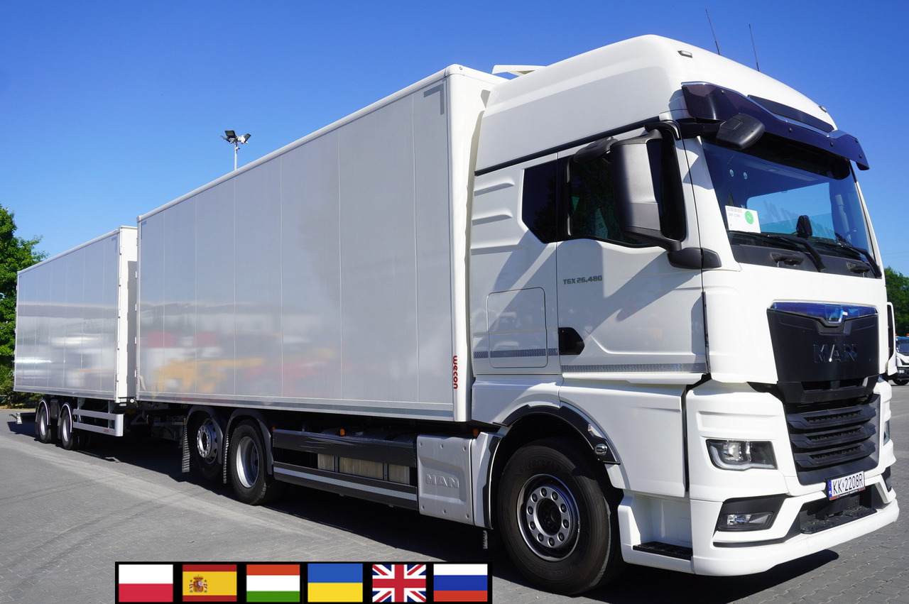 MAN TGX 26.480 6×2-2 LL CH NEW / 19 EPAL box / New Wecon walkthrough box trailer 19 EPAL / 2025.06 !!! - Skříňový nákladní auto: obrázok 1 MAN TGX 26.480 6×2-2 LL CH NEW / 19 EPAL box / New Wecon walkthrough box trailer 19 EPAL / 2025.06 !!! - Skříňový nákladní auto: obrázok 1