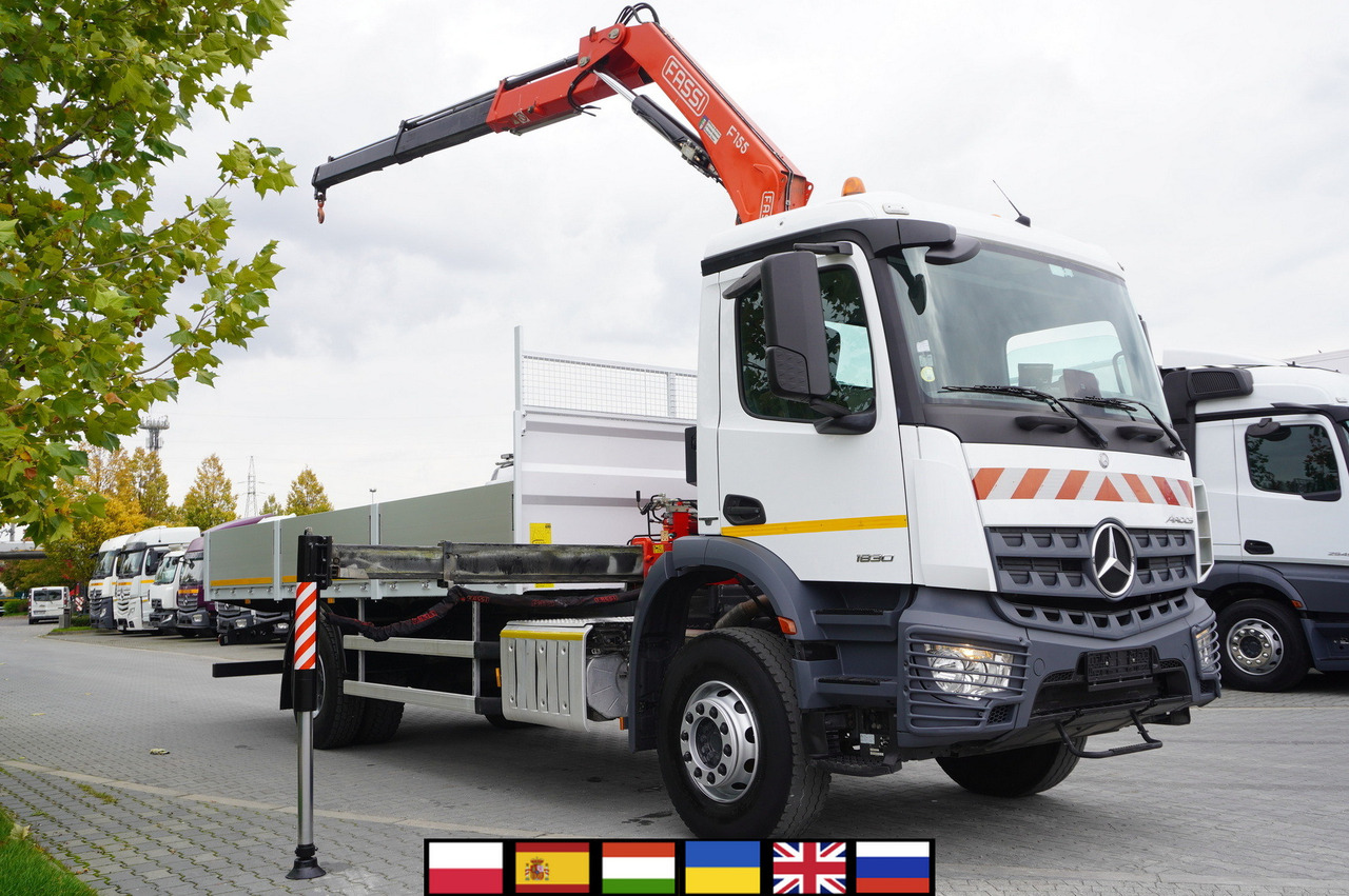MERCEDES-BENZ Arocs 1830 / Flatbed 16 EPAL / HDS Fassi 155 / Reach 8 m / Load capacity 6160 kg - Valníkový/ Plošinový nákladný automobil, Auto s hydraulickou rukou: obrázok 1 MERCEDES-BENZ Arocs 1830 / Flatbed 16 EPAL / HDS Fassi 155 / Reach 8 m / Load capacity 6160 kg - Valníkový/ Plošinový nákladný automobil, Auto s hydraulickou rukou: obrázok 1