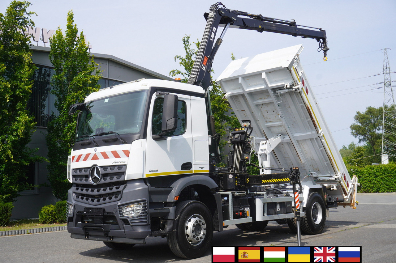 MERCEDES-BENZ Arocs 1833 / 87,000 km!!! / Hds HIAB X-DUO 128 B-2 / three-sided tipper - Valníkový/ Plošinový nákladný automobil, Auto s hydraulickou rukou: obrázok 1 MERCEDES-BENZ Arocs 1833 / 87,000 km!!! / Hds HIAB X-DUO 128 B-2 / three-sided tipper - Valníkový/ Plošinový nákladný automobil, Auto s hydraulickou rukou: obrázok 1