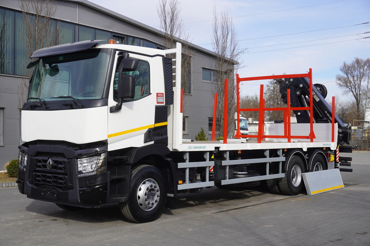 RENAULT C430 / HIAB 244 EP-5 HIDUO crane 8400 kg 15 m / Platform with stanchions - Vyvážací príves: obrázok 4 RENAULT C430 / HIAB 244 EP-5 HIDUO crane 8400 kg 15 m / Platform with stanchions - Vyvážací príves: obrázok 4