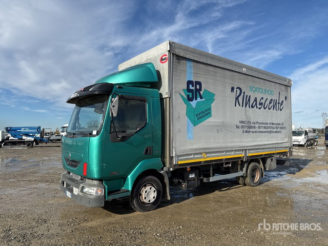 2004 Renault Midlum 4x2 Curtain Side Truck - Plachtové nákladné vozidlo: obrázok 1 2004 Renault Midlum 4x2 Curtain Side Truck - Plachtové nákladné vozidlo: obrázok 1