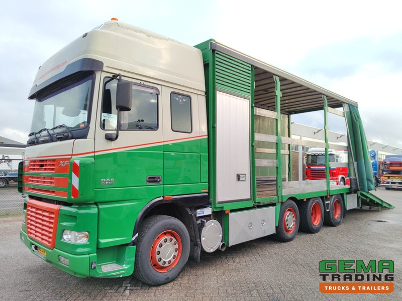 DAF FAK XF95.430 8x2 Super SuperSpaceCab Euro3 - CurtainSider 7.31m + Ramp 16T - MachineTransporter - 6 Persons (V558) - Nákladné vozidlo na prepravu automobilov: obrázok 1 DAF FAK XF95.430 8x2 Super SuperSpaceCab Euro3 - CurtainSider 7.31m + Ramp 16T - MachineTransporter - 6 Persons (V558) - Nákladné vozidlo na prepravu automobilov: obrázok 1