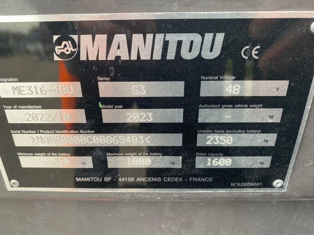 Elektrický vysokozdvižný vozík Manitou ME 316: obrázok 25