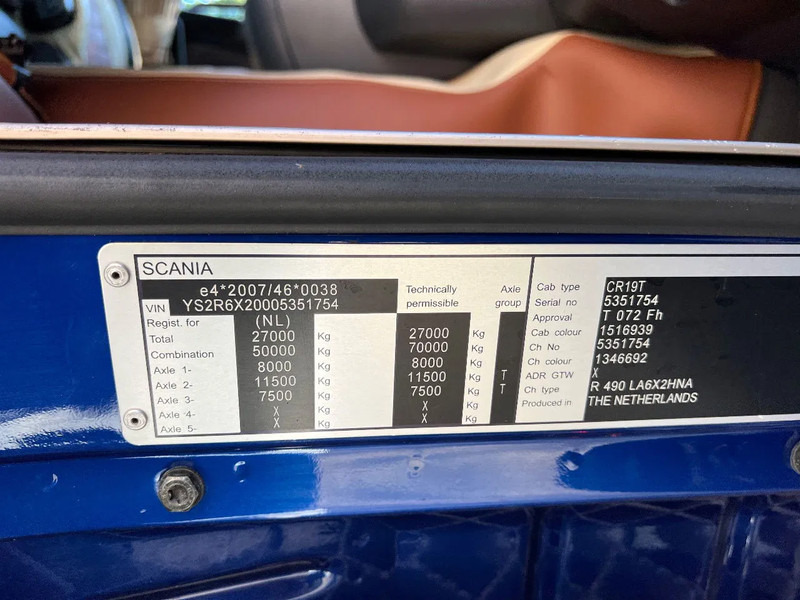Leasing Scania R490 6X2 Topline Standairco 2X tank NL Truck Scania R490 6X2 Topline Standairco 2X tank NL Truck: obrázok 19