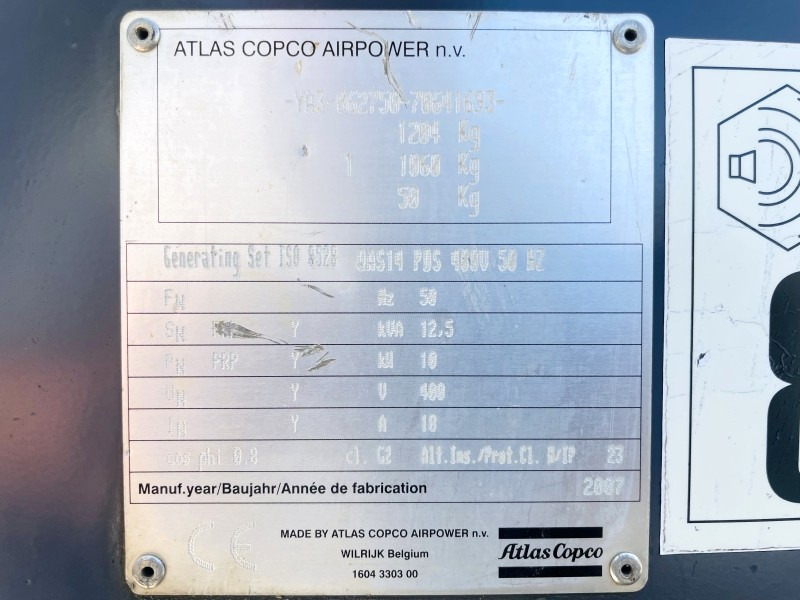 Atlas Copco QAS14 PDS (3840) - Elektrický generátor: obrázok 3 Atlas Copco QAS14 PDS (3840) - Elektrický generátor: obrázok 3