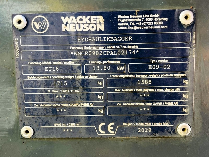 Neuson ET16 (3865) - Mini rýpadlo: obrázok 3 Neuson ET16 (3865) - Mini rýpadlo: obrázok 3