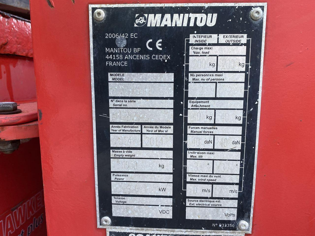 Kĺbová pracovná plošina Manitou 170AETJ-L: obrázok 10