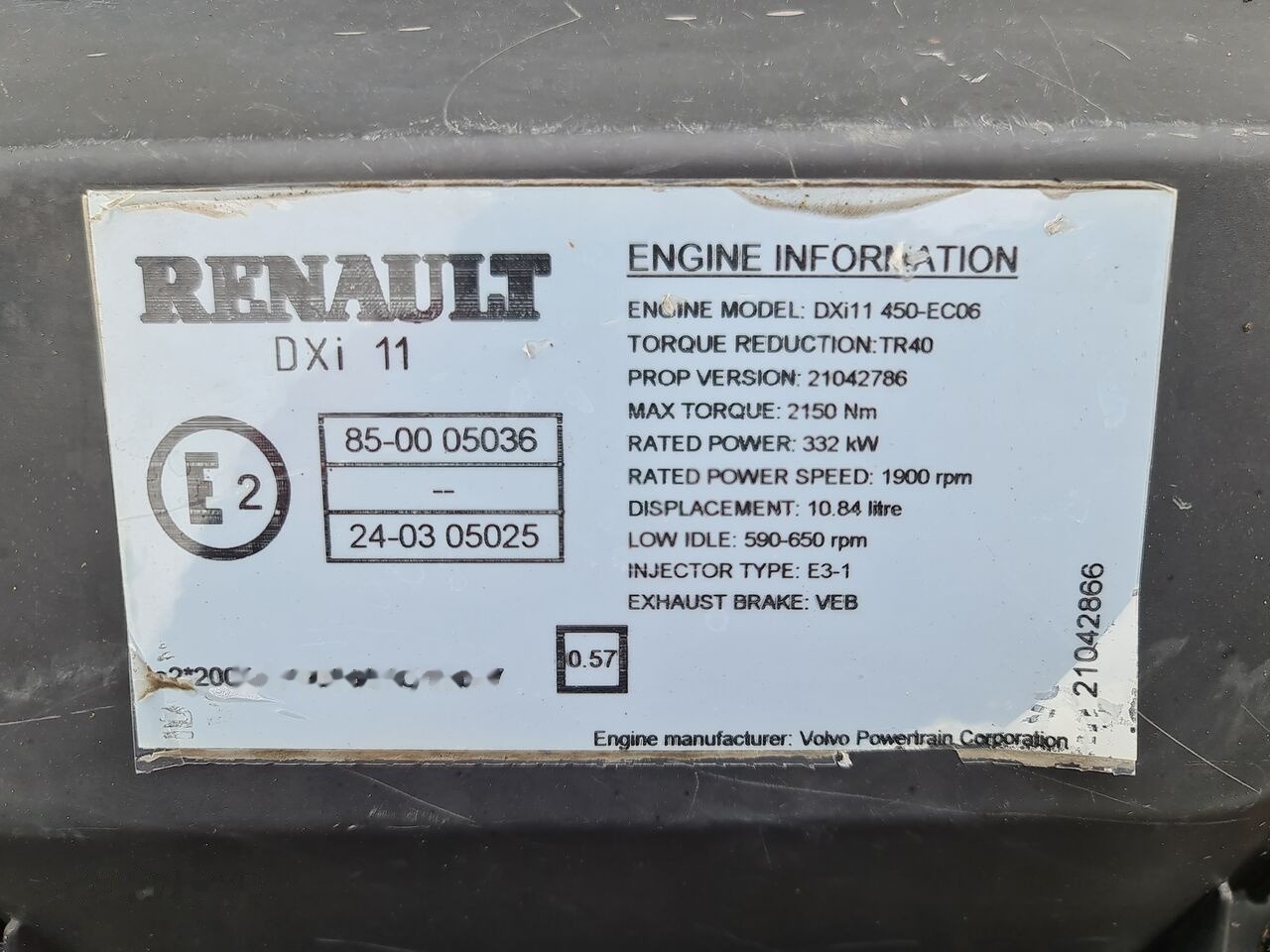 Renault PREMIUM DXI 11 450 410 - Motor pre Nákladné auto: obrázok 4 Renault PREMIUM DXI 11 450 410 - Motor pre Nákladné auto: obrázok 4