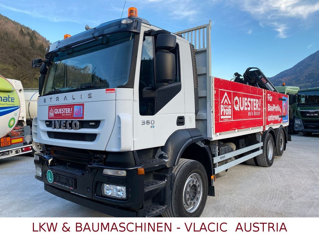 Iveco Stralis 360 Kran HIAB 166 4xHydr. Ladung 6,20m Iveco Stralis 360 Kran HIAB 166 4xHydr. Ladung 6,20m - Valníkový/ Plošinový nákladný automobil, Auto s hydraulickou rukou: obrázok 1 Iveco Stralis 360 Kran HIAB 166 4xHydr. Ladung 6,20m Iveco Stralis 360 Kran HIAB 166 4xHydr. Ladung 6,20m - Valníkový/ Plošinový nákladný automobil, Auto s hydraulickou rukou: obrázok 1