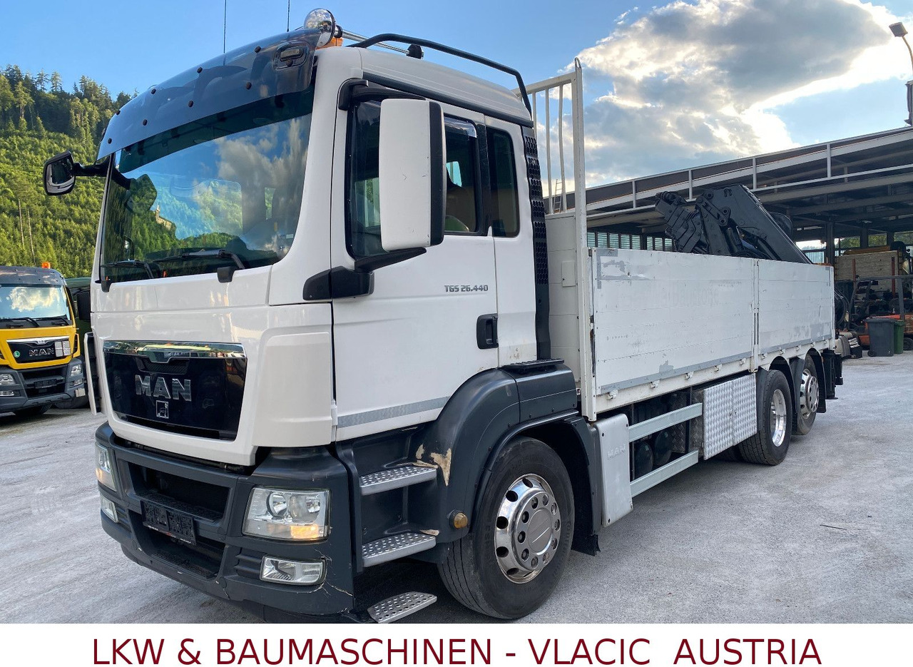 MAN 26.440 mit Kran HIAB 166 5XHydraulikauschub - Valníkový/ Plošinový nákladný automobil, Auto s hydraulickou rukou: obrázok 1 MAN 26.440 mit Kran HIAB 166 5XHydraulikauschub - Valníkový/ Plošinový nákladný automobil, Auto s hydraulickou rukou: obrázok 1