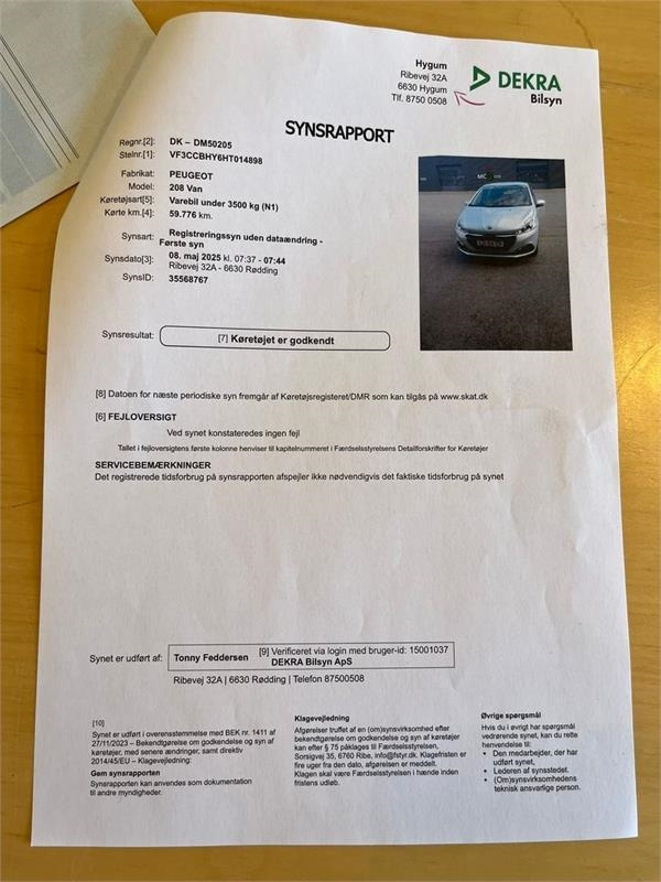 Peugeot 208 1,6 BlueHDi 100 Active Van 5d. NYSYNET og KUN - Automobil: obrázok 4 Peugeot 208 1,6 BlueHDi 100 Active Van 5d. NYSYNET og KUN - Automobil: obrázok 4