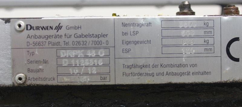 DURWEN DRPK 45C - Vidlice pre Manipulačná technika: obrázok 5 DURWEN DRPK 45C - Vidlice pre Manipulačná technika: obrázok 5