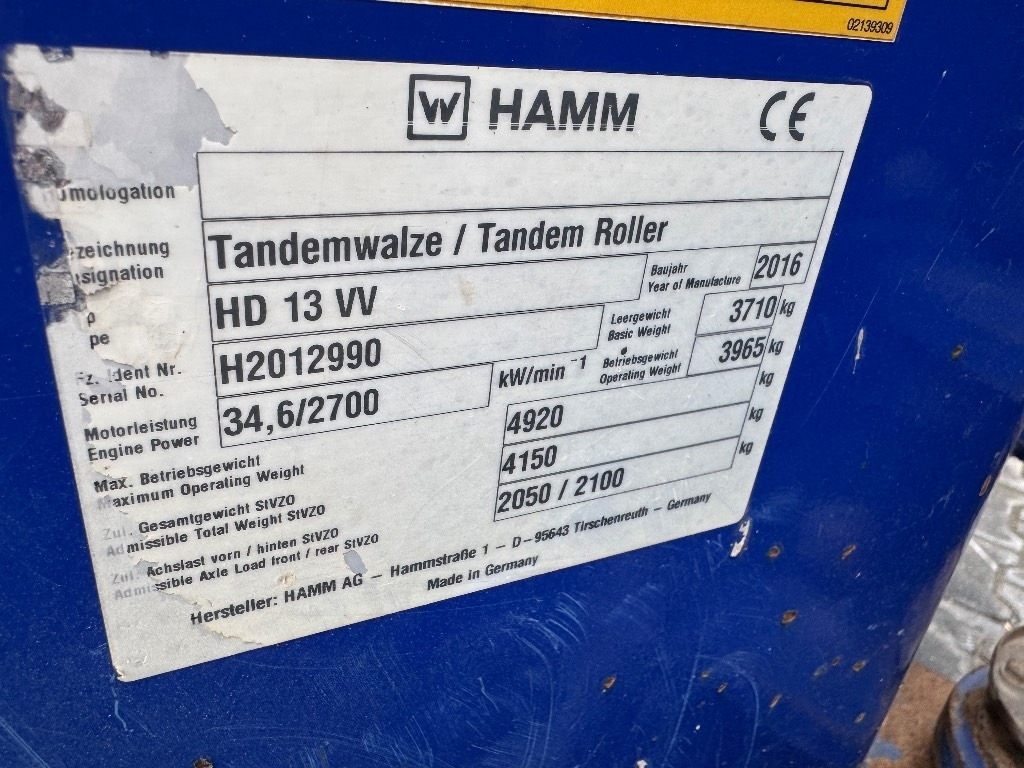 Hamm HD 13 VV - Cestný valec: obrázok 5 Hamm HD 13 VV - Cestný valec: obrázok 5