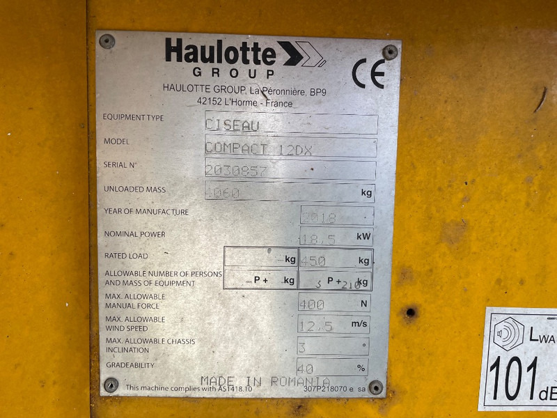 Haulotte Compact 12 DX - Samohybná plošiny: obrázok 3 Haulotte Compact 12 DX - Samohybná plošiny: obrázok 3