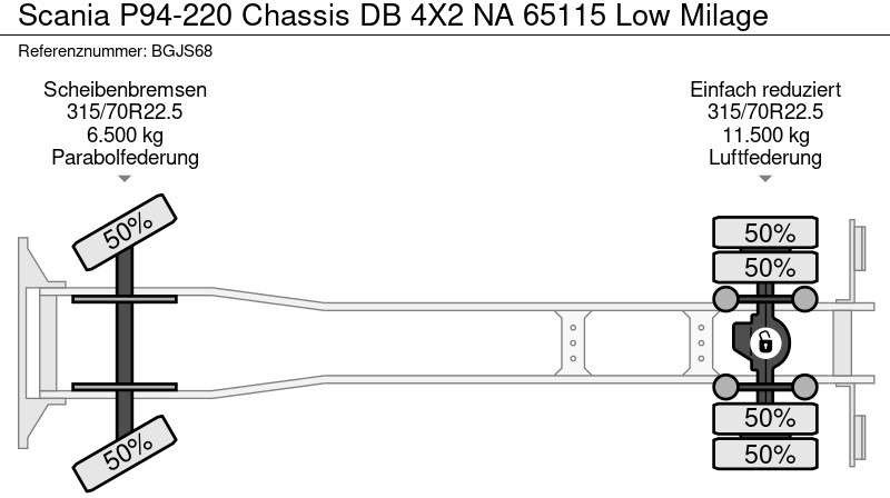 Scania P94-220 Chassis DB 4X2 NA 65115 Low Milage - Podvozek s kabinou: obrázok 5 Scania P94-220 Chassis DB 4X2 NA 65115 Low Milage - Podvozek s kabinou: obrázok 5