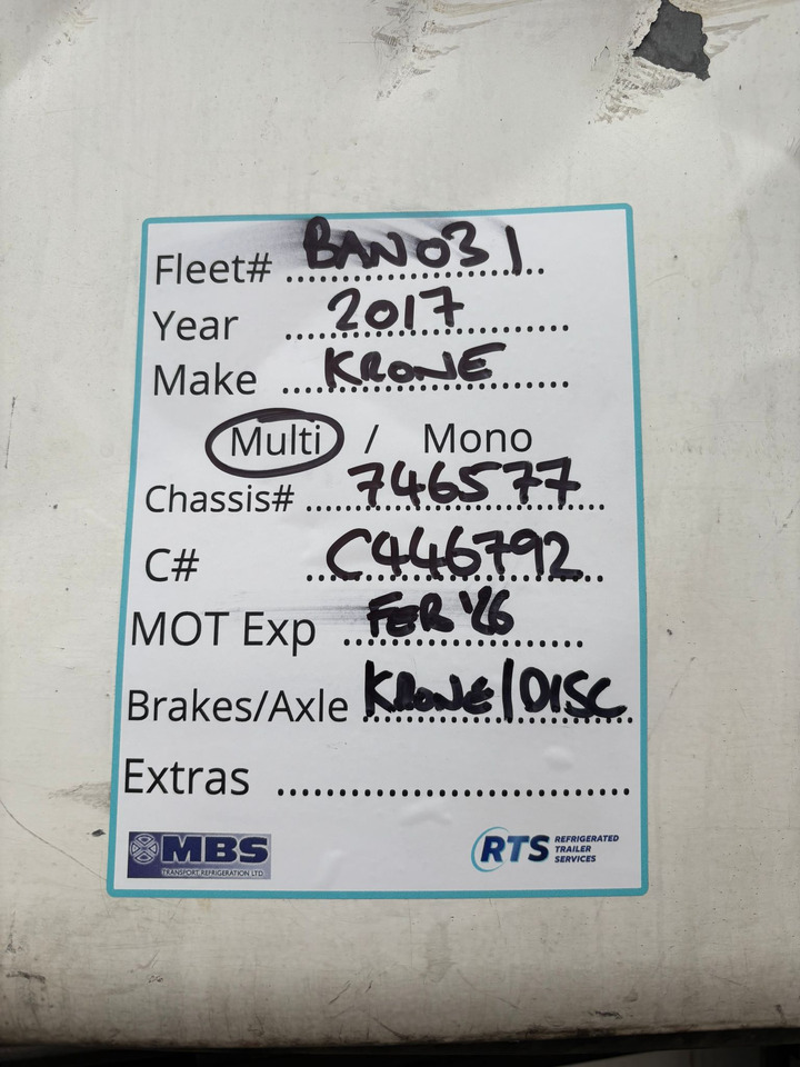 2011 Gray & Adams 11.4m Fridge Trailer – BAN031 - Náves chladírenské: obrázok 2 2011 Gray & Adams 11.4m Fridge Trailer – BAN031 - Náves chladírenské: obrázok 2