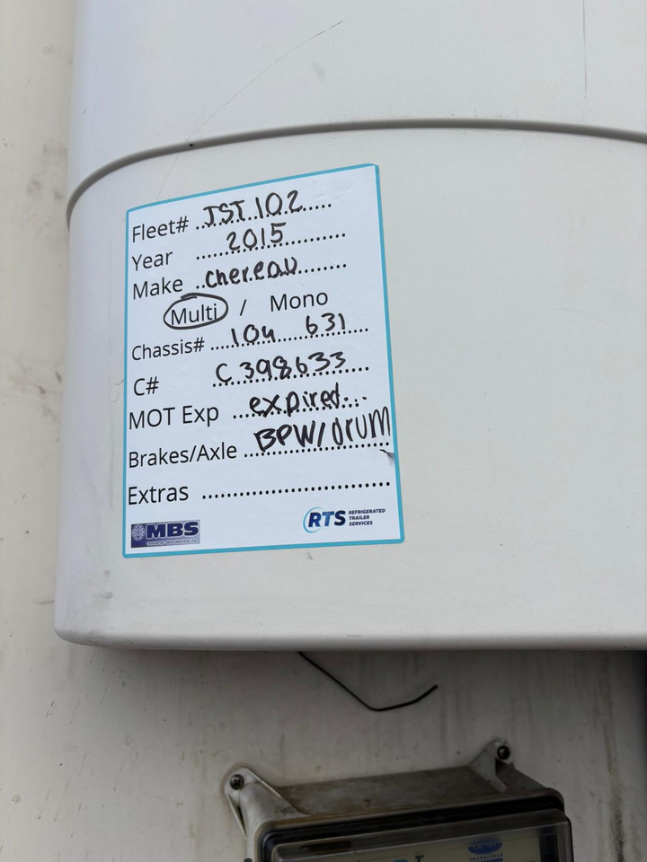 Chereau 2015 Vector 1950MT – JST102 - Náves chladírenské: obrázok 3 Chereau 2015 Vector 1950MT – JST102 - Náves chladírenské: obrázok 3