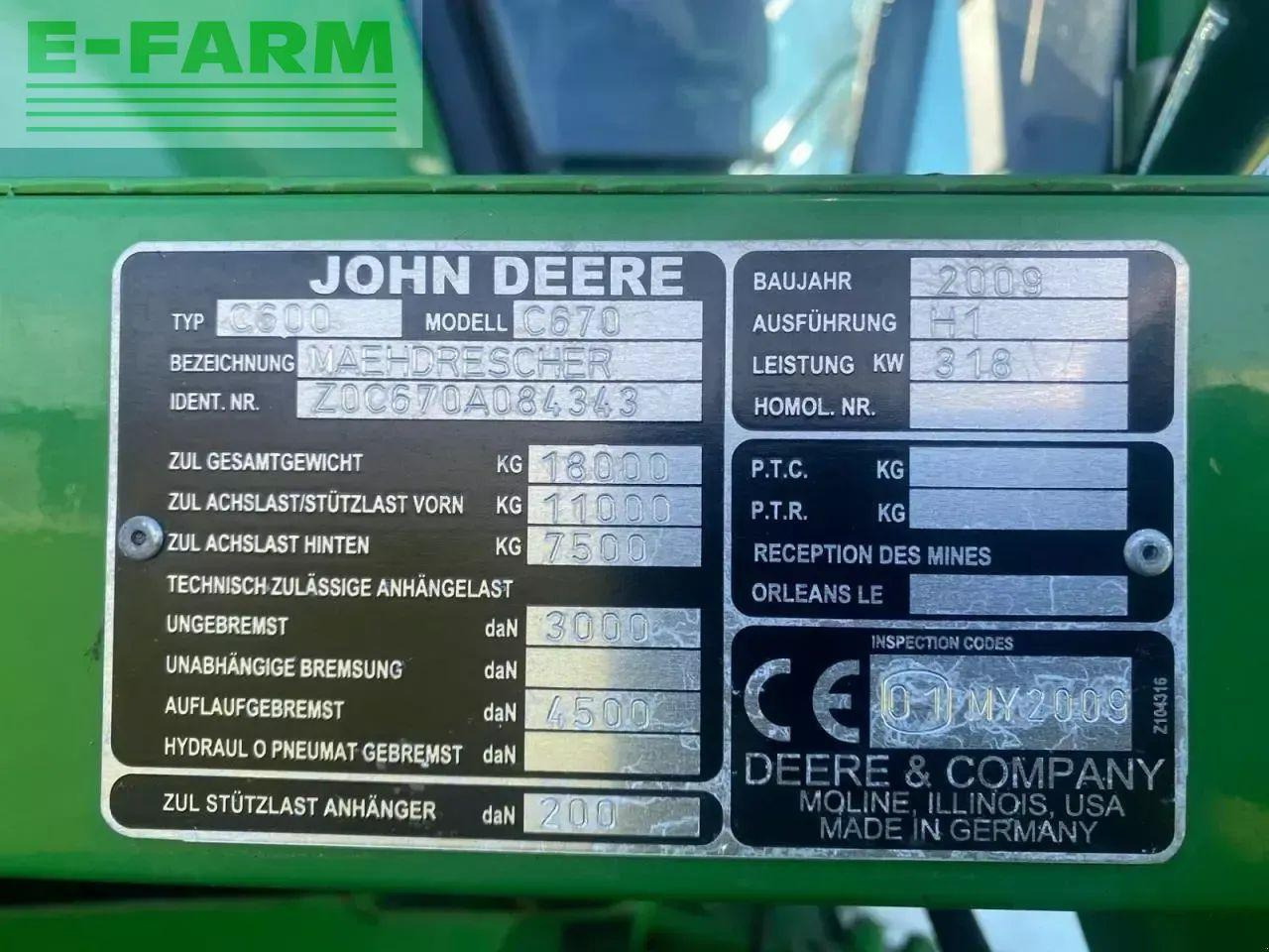 John Deere c670 - Obilný kombajn: obrázok 3 John Deere c670 - Obilný kombajn: obrázok 3