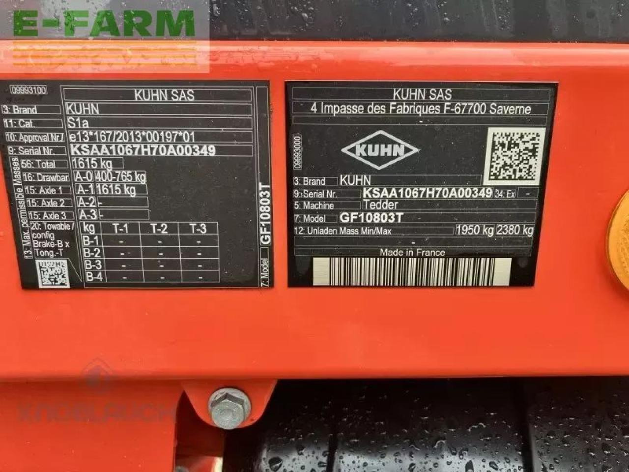 Kuhn gf 10803 t - Obracač sena: obrázok 5 Kuhn gf 10803 t - Obracač sena: obrázok 5