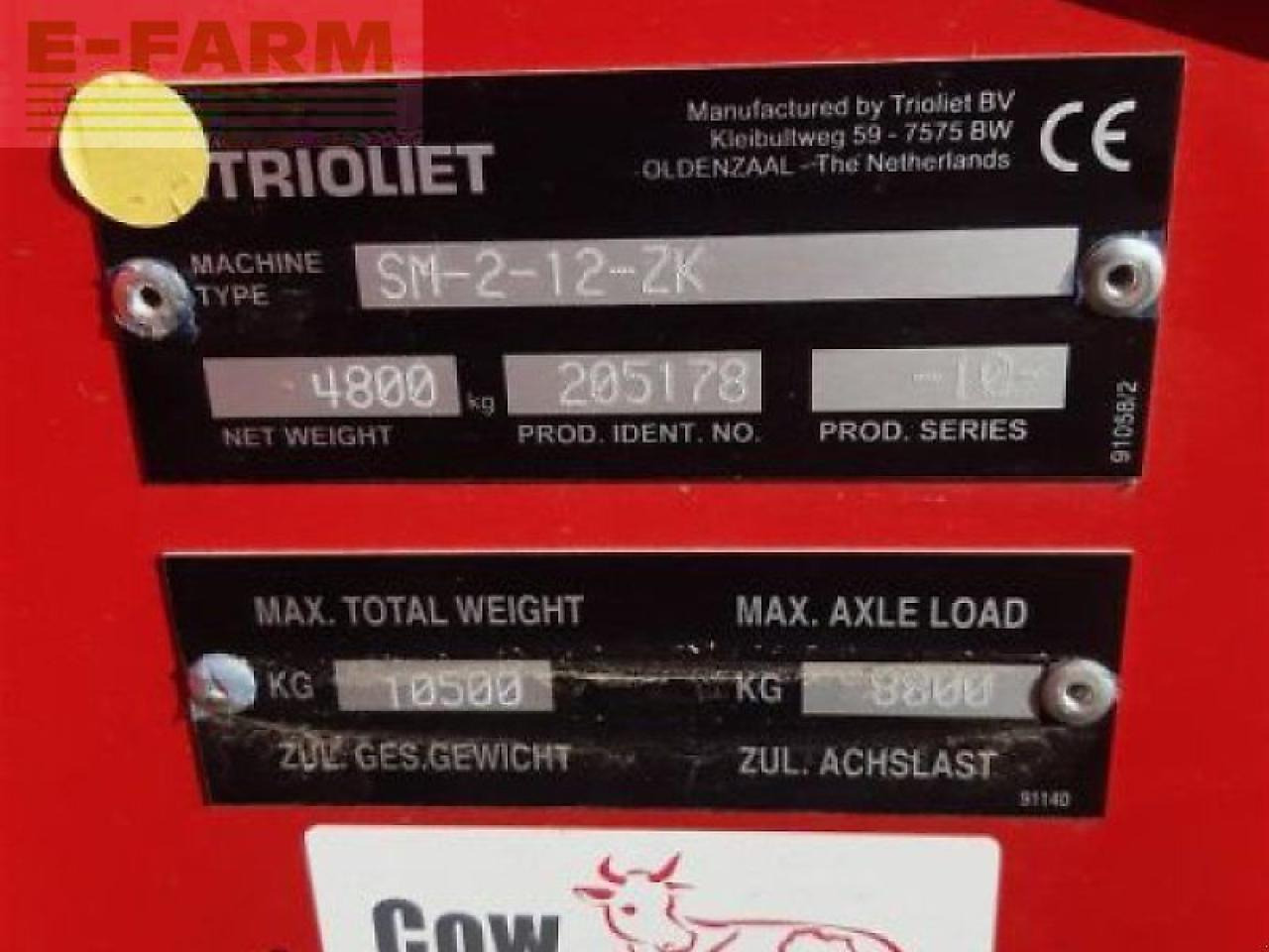 Stroj a zariadenia na chov hospodárskych zvierat Trioliet futtermischw. solomix 2 1200zk: obrázok 14 Stroj a zariadenia na chov hospodárskych zvierat Trioliet futtermischw. solomix 2 1200zk: obrázok 14