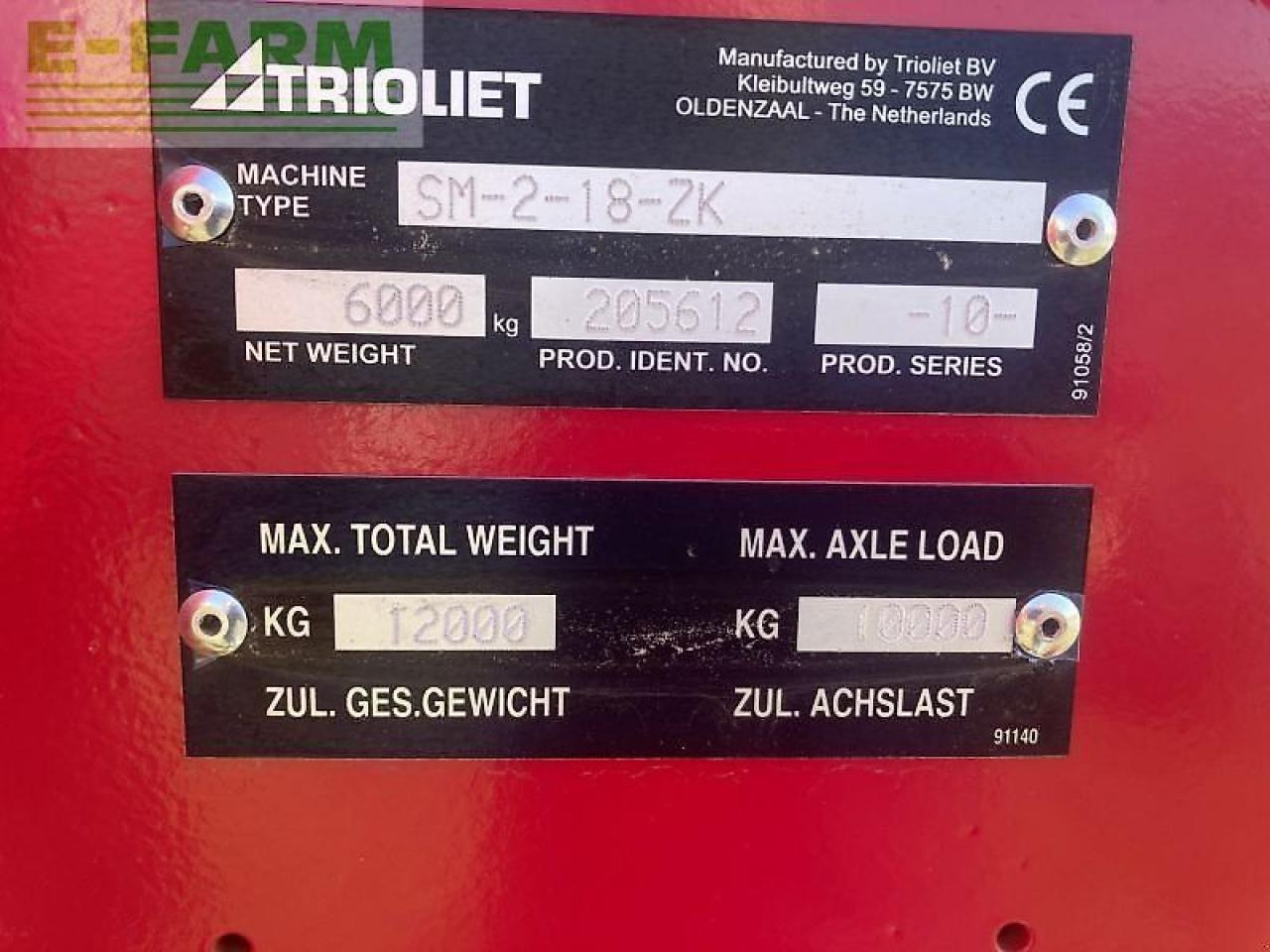 Stroj a zariadenia na chov hospodárskych zvierat Trioliet solomix 2 1800 zk: obrázok 7 Stroj a zariadenia na chov hospodárskych zvierat Trioliet solomix 2 1800 zk: obrázok 7