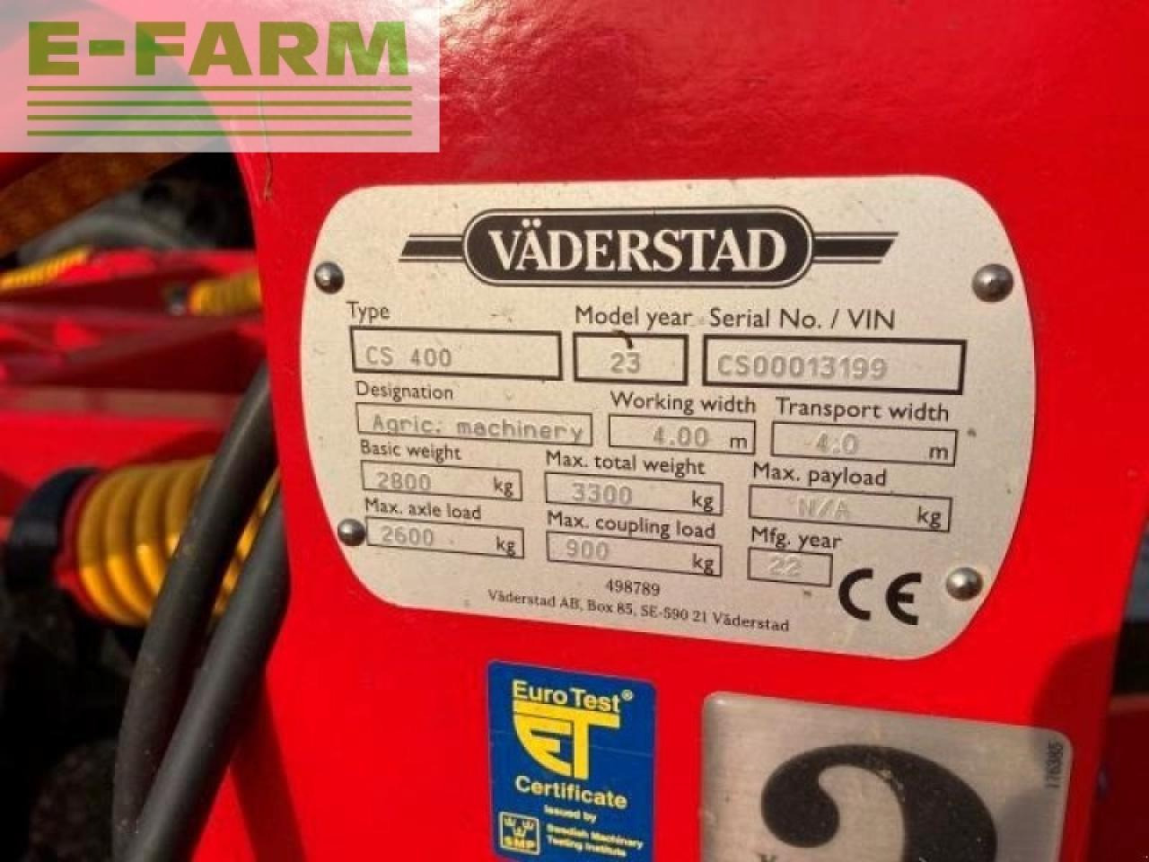 Väderstad cultus cs 400 - Kultivátor: obrázok 5 Väderstad cultus cs 400 - Kultivátor: obrázok 5