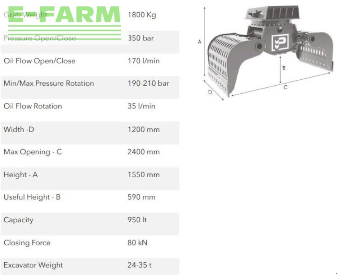 Hg24.35 - Drapák pre Stavebné stroje: obrázok 2 Hg24.35 - Drapák pre Stavebné stroje: obrázok 2