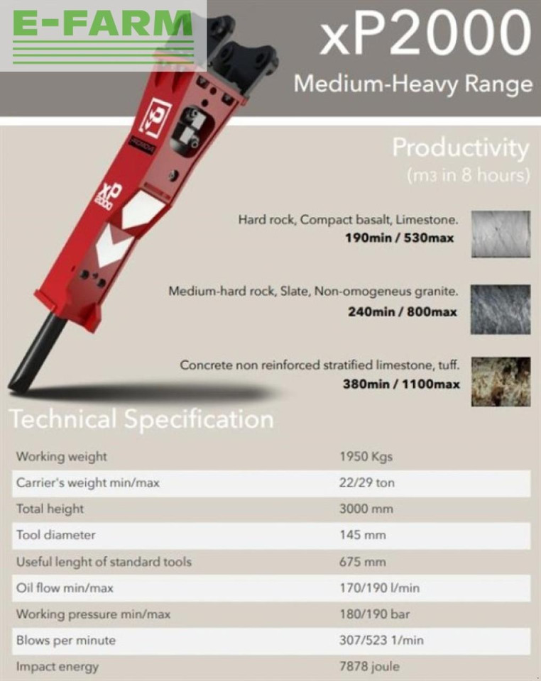 Xp2000 - Hydraulické kladivo pre Stavebné stroje: obrázok 2 Xp2000 - Hydraulické kladivo pre Stavebné stroje: obrázok 2