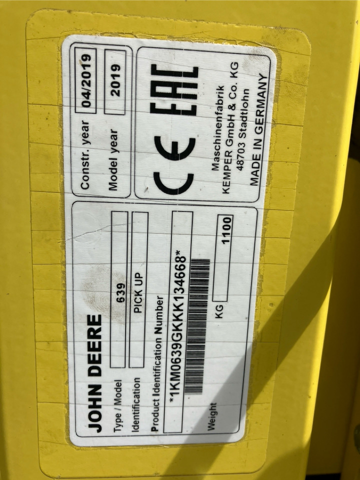 Kombajn John Deere 8600 mit Kemper 460 StalkBuster und 639 PickUp: obrázok 6 Kombajn John Deere 8600 mit Kemper 460 StalkBuster und 639 PickUp: obrázok 6