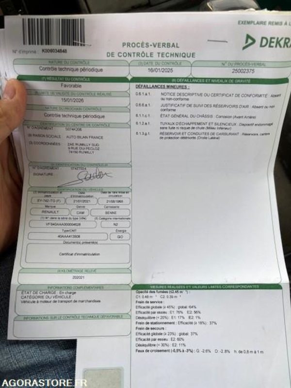Sklápač CAMION BENNE RENAULT S135 MIDLINER 1995 204000 KM: obrázok 17