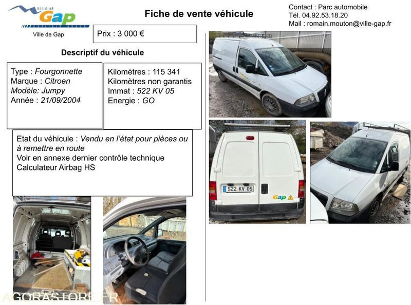 FOURGONNETTE CITROEN JUMPY - Malá dodávka: obrázok 2 FOURGONNETTE CITROEN JUMPY - Malá dodávka: obrázok 2