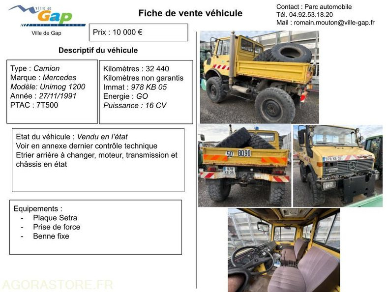 CAMION MERCEDES UNIMOG 1200 - Nákladné auto: obrázok 1 CAMION MERCEDES UNIMOG 1200 - Nákladné auto: obrázok 1