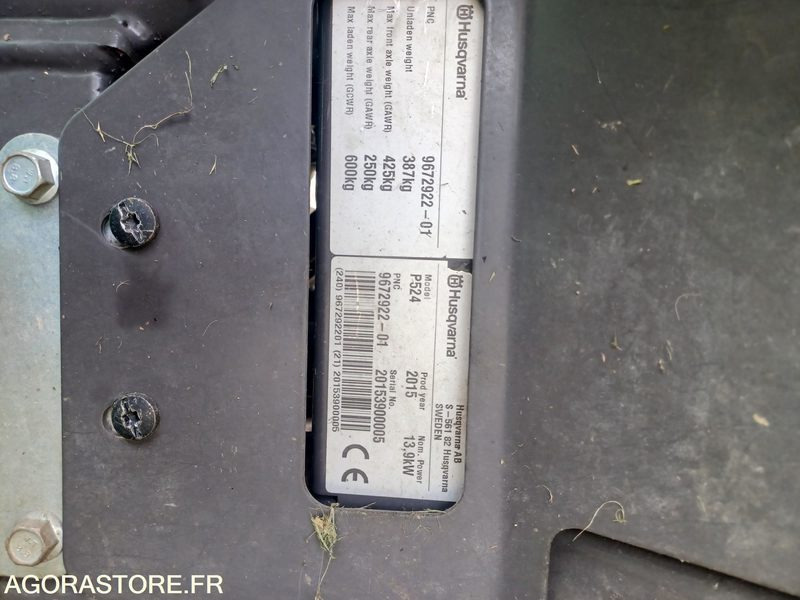 TONDEUSE HUSQVARNA P524 - Záhradná kosačka: obrázok 2 TONDEUSE HUSQVARNA P524 - Záhradná kosačka: obrázok 2