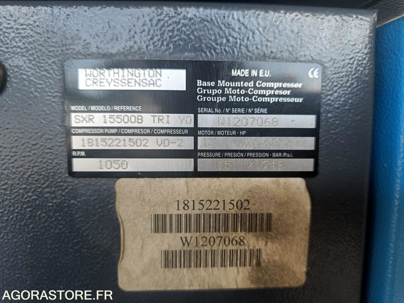 Compresseur 450 L pro de 2012 , 15 bars , triphasé , moteur en panne ,TBE - Vzduchový kompresor: obrázok 3 Compresseur 450 L pro de 2012 , 15 bars , triphasé , moteur en panne ,TBE - Vzduchový kompresor: obrázok 3