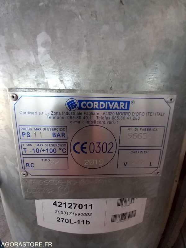 Cuve compresseur CORDIVARI 270 litres - Vzduchový kompresor: obrázok 2 Cuve compresseur CORDIVARI 270 litres - Vzduchový kompresor: obrázok 2
