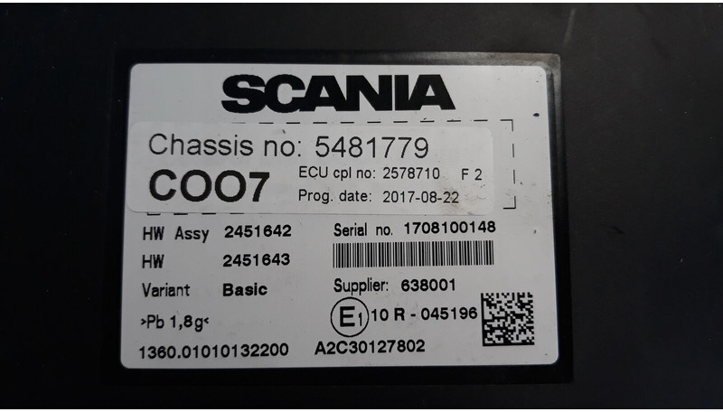 Scania R - Riadiaca jednotka pre Nákladné auto: obrázok 4 Scania R - Riadiaca jednotka pre Nákladné auto: obrázok 4