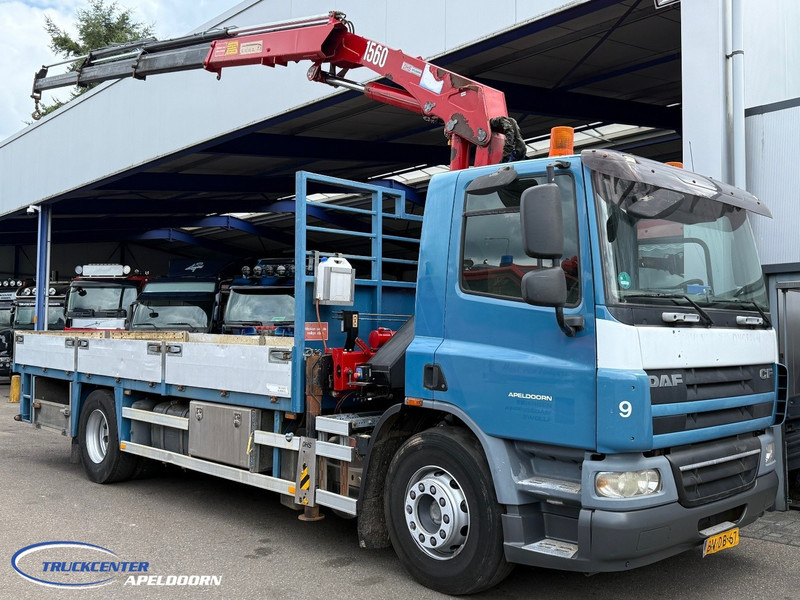 DAF CF 75.310 Manuel, Steel springs, HMF 1560 K3 - Valníkový/ Plošinový nákladný automobil, Auto s hydraulickou rukou: obrázok 1 DAF CF 75.310 Manuel, Steel springs, HMF 1560 K3 - Valníkový/ Plošinový nákladný automobil, Auto s hydraulickou rukou: obrázok 1