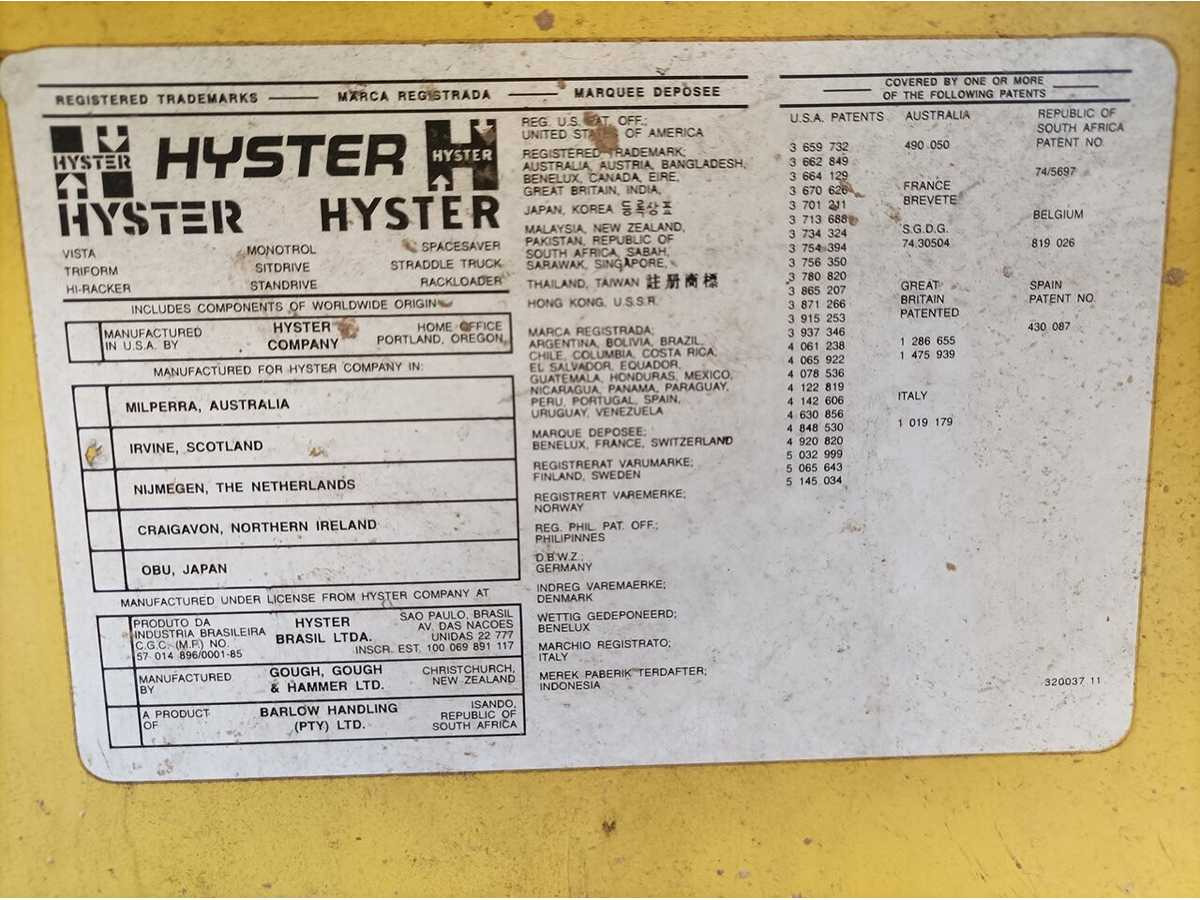 1994 HYSTER A1.50XL FORKLIFT TRUCK - Vysokozdvižný vozík: obrázok 5 1994 HYSTER A1.50XL FORKLIFT TRUCK - Vysokozdvižný vozík: obrázok 5