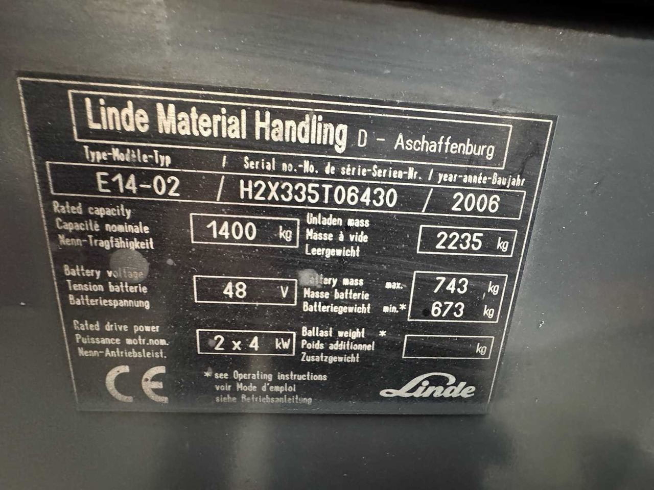 Vysokozdvižný vozík 2006 SERVICE + UVV 12/2026 LINDE E14 2,977 HOURS 4X TIRES NEW ELECTRIC FORKLIFT. E20 E16: obrázok 20