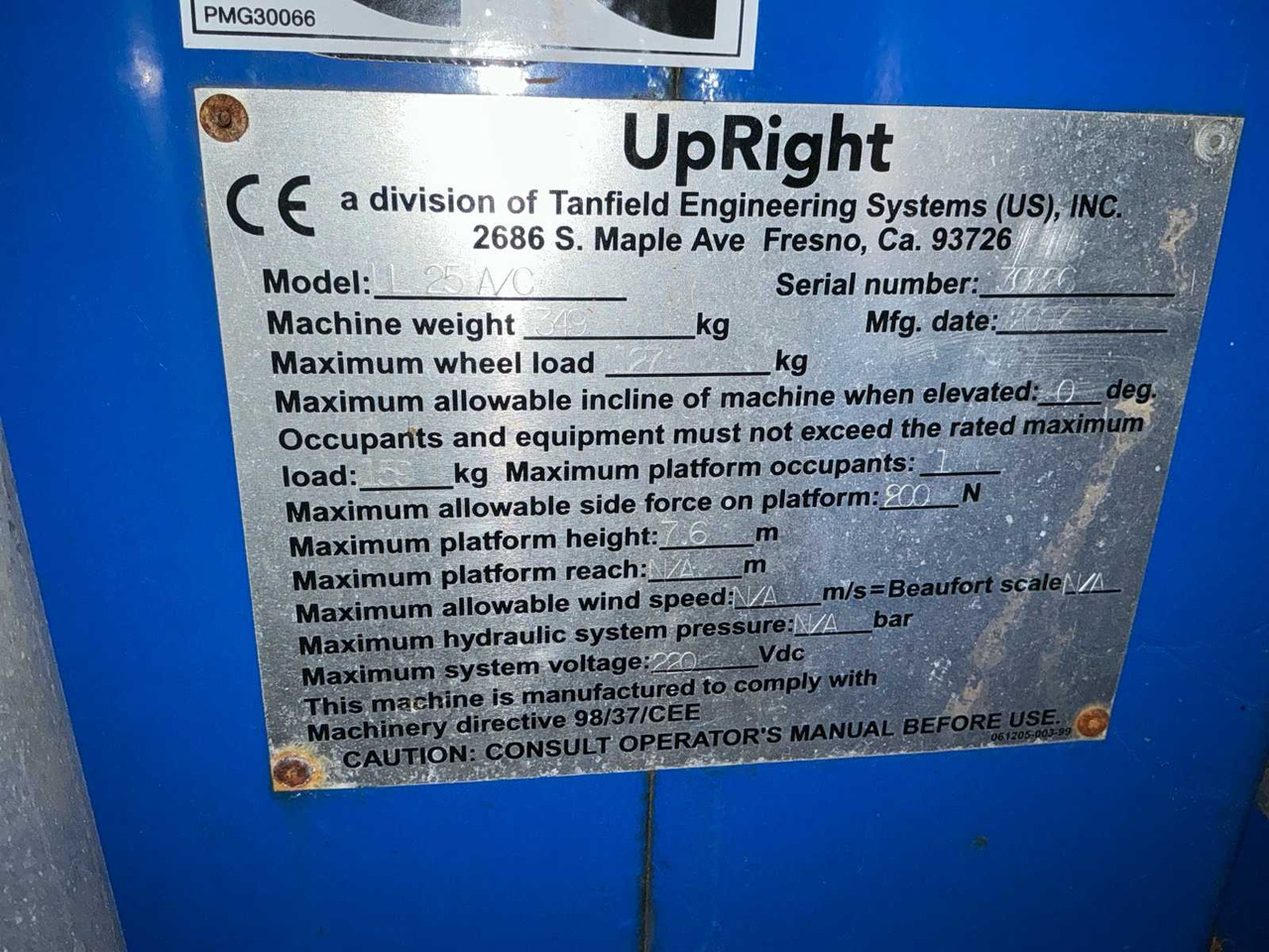 2007 UPRIGHT LL25 A-C AERIAL WORK PLATFORM - Pracovná plošina: obrázok 2 2007 UPRIGHT LL25 A-C AERIAL WORK PLATFORM - Pracovná plošina: obrázok 2