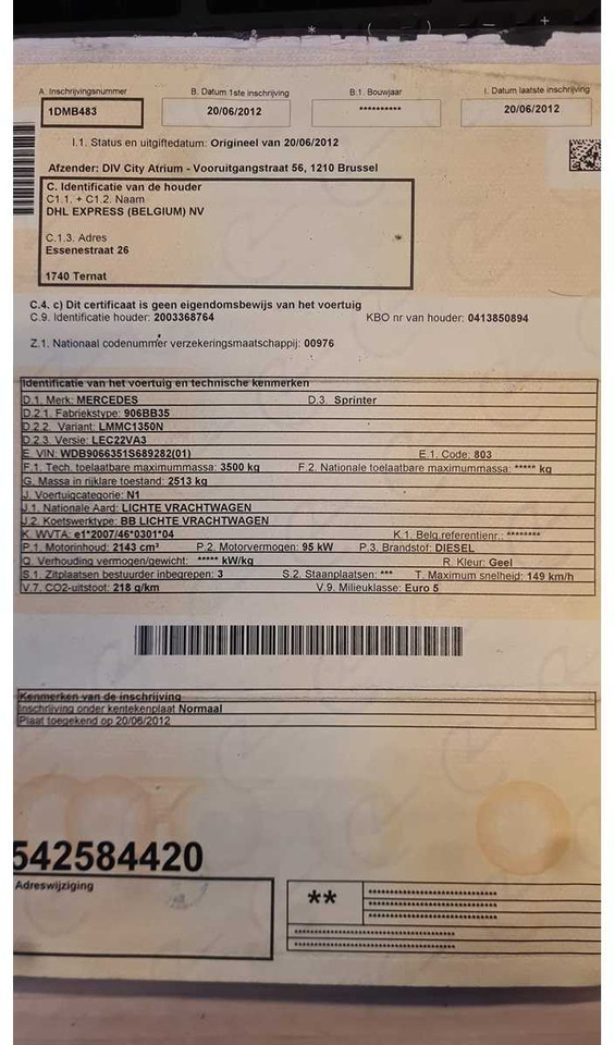 Dodávka MERCEDES BENZ - 313CDI - SPRINTER - BELGIUM: obrázok 15 Dodávka MERCEDES BENZ - 313CDI - SPRINTER - BELGIUM: obrázok 15