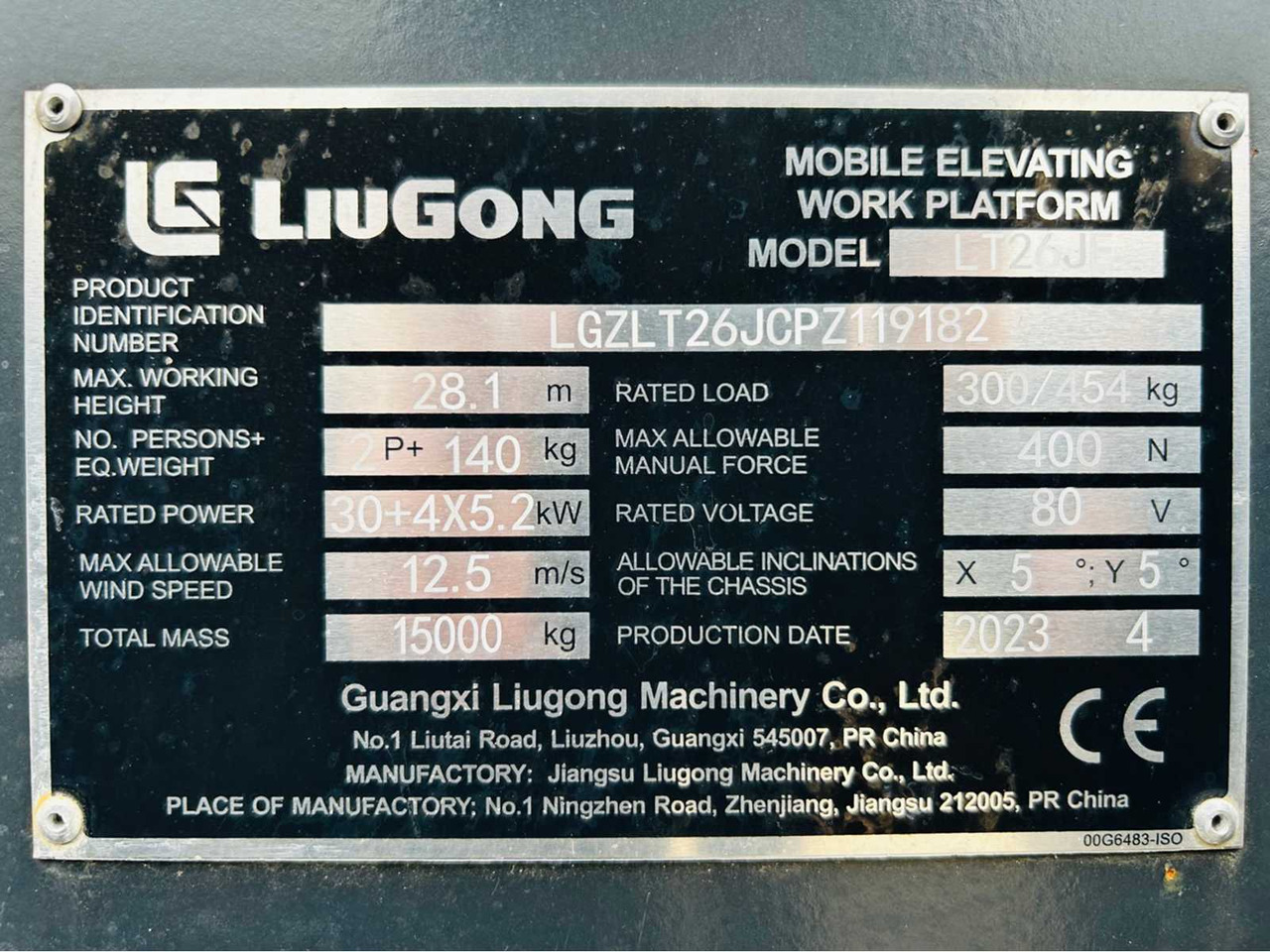 Pracovná plošina LIUGONG - 04-2023 - LT26JE-LI - TELESCOPIC BOOM LIFT 28.1M: obrázok 18