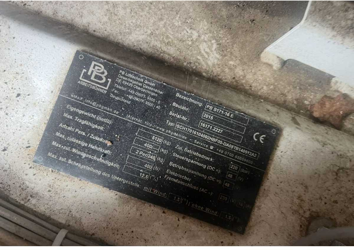 PB - S171-16 E - AERIAL PLATFORM BUILT IN 2015 WITH WORKING HEIGHT 17.3M - Pracovná plošina: obrázok 5 PB - S171-16 E - AERIAL PLATFORM BUILT IN 2015 WITH WORKING HEIGHT 17.3M - Pracovná plošina: obrázok 5