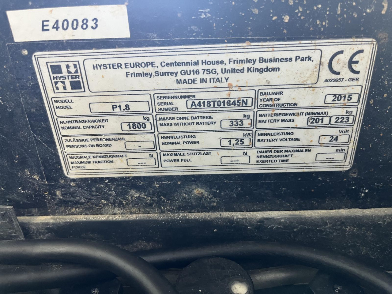 Hyster P1.8 - Paletový vozík: obrázok 4 Hyster P1.8 - Paletový vozík: obrázok 4