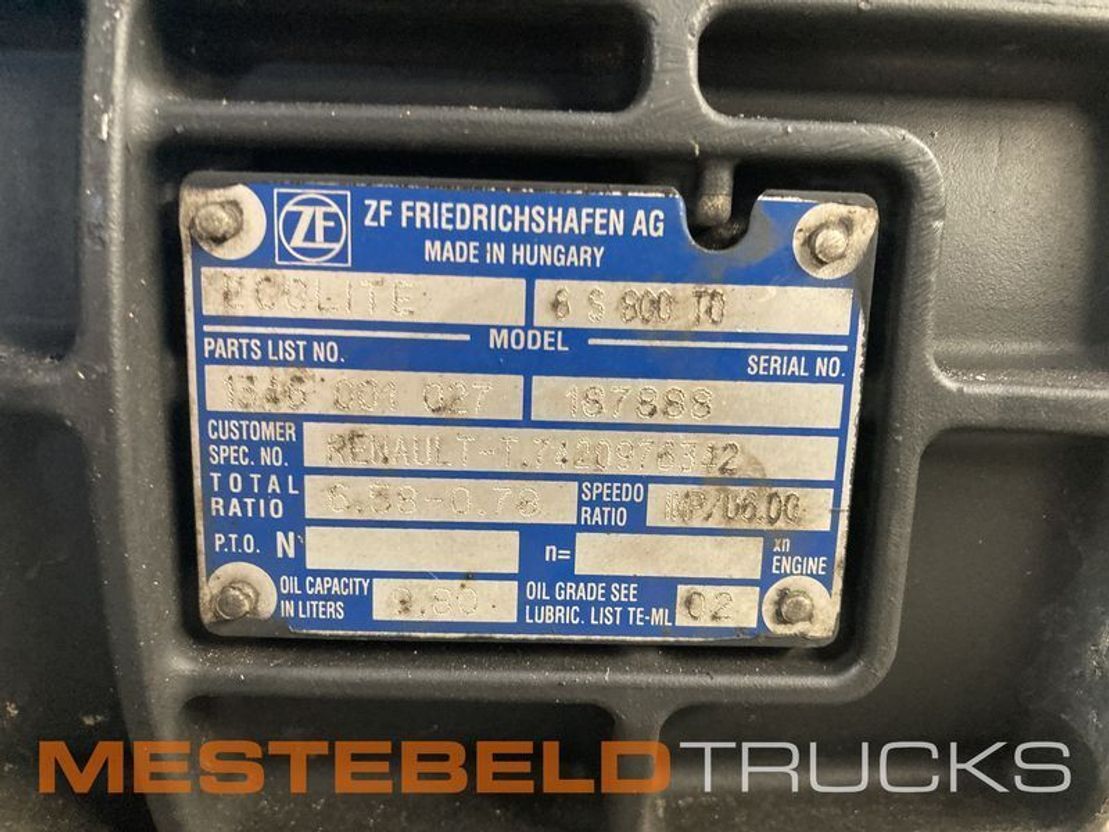 Renault Versnellingsbak 6 S 800 TO - Prevodovka pre Nákladné auto: obrázok 3 Renault Versnellingsbak 6 S 800 TO - Prevodovka pre Nákladné auto: obrázok 3