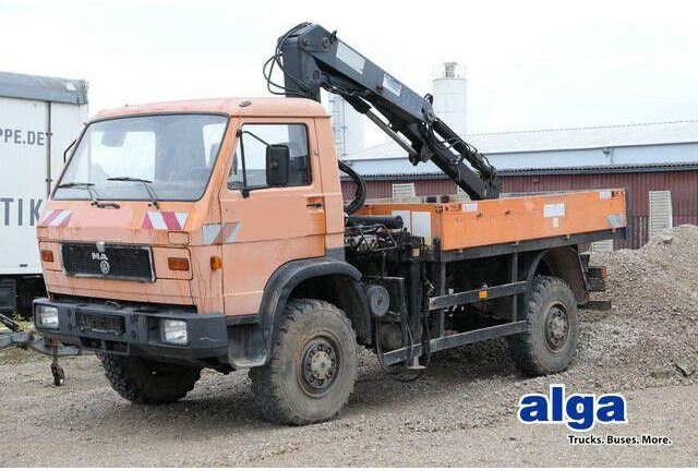 MAN 9.150 4x4, Allrad, Hiab 071 AW, Einzelbereifung - Valníkový/ Plošinový nákladný automobil: obrázok 1 MAN 9.150 4x4, Allrad, Hiab 071 AW, Einzelbereifung - Valníkový/ Plošinový nákladný automobil: obrázok 1