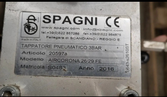 Capsuleuse pneumatique semi-automatique Spagni - Potravinársky stroj: obrázok 4 Capsuleuse pneumatique semi-automatique Spagni - Potravinársky stroj: obrázok 4