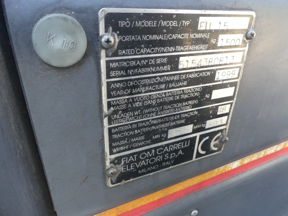 Chariot élévateur électrique Fiat OM EU 15 - Elektrický vysokozdvižný vozík: obrázok 5 Chariot élévateur électrique Fiat OM EU 15 - Elektrický vysokozdvižný vozík: obrázok 5