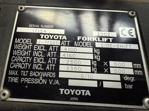 Chariot élévateur frontal électrique TOYOTA 02-7FD25 - Elektrický vysokozdvižný vozík: obrázok 3 Chariot élévateur frontal électrique TOYOTA 02-7FD25 - Elektrický vysokozdvižný vozík: obrázok 3